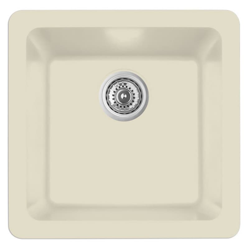 Karran Seamless 16-5/8" Single Bowl Quartz Bar/Prep Sink, Undermount, Bisque, Q-315-BS