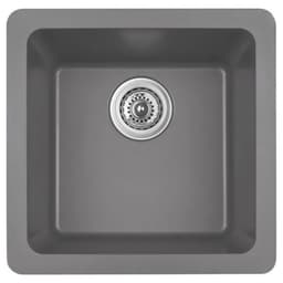 Karran 16-5/8"W x 16-5/8"D Q-315 Gray Single Bowl Bar/Prep Quartz Kitchen Sink - Q-315-GR