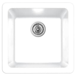 Karran 16-5/8"W x 16-5/8"D Q-315 White Single Bowl Bar/Prep Quartz Kitchen Sink - Q-315-WH