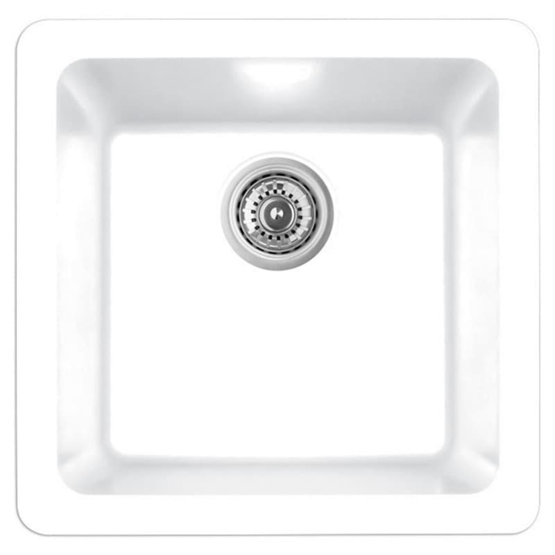 Karran Seamless 16-5/8" Single Bowl Quartz Bar/Prep Sink, Undermount, White, Q-315-WH