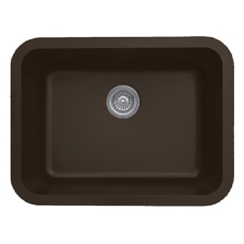 Karran Seamless 24-1/4" Single Bowl Quartz Undermount Sink, Brown, Q-320-BR