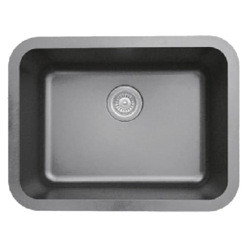 Karran Seamless 24-1/4" Single Bowl Quartz Undermount Sink, Grey, Q-320-GR