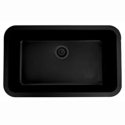 Karran 30-7/8"W x 18-7/8"D Q-340 Black Single Bowl Undermount Quartz Kitchen Sink - Q-340-BL