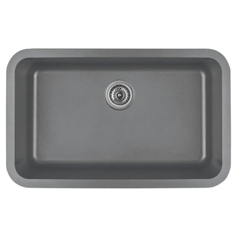Karran Seamless 30-7/8" Single Bowl Quartz Undermount Sink, Grey, Q-340-GR