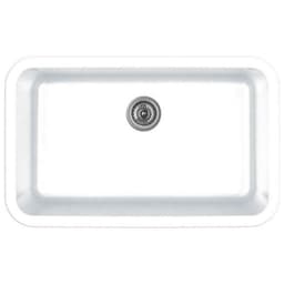 Karran 30-7/8"W x 18-7/8"D Q-340 White Single Bowl Undermount Quartz Kitchen Sink - Q-340-WH