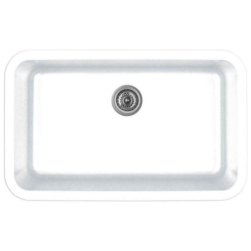Karran Seamless 30-7/8" Single Bowl Quartz Undermount Sink, White, Q-340-WH
