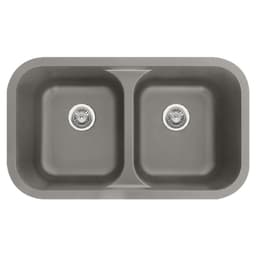 Karran 32-1/2"W x 19"D Q-350 Concrete Double 50/50 Bowl Undermount Quartz Kitchen Sink - Q-350-CN