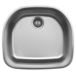 Karran Undermount 22-5/8"W Stainless Steel Undermount Kitchen Sink Single Bowl, 18 Gauge, U-2321