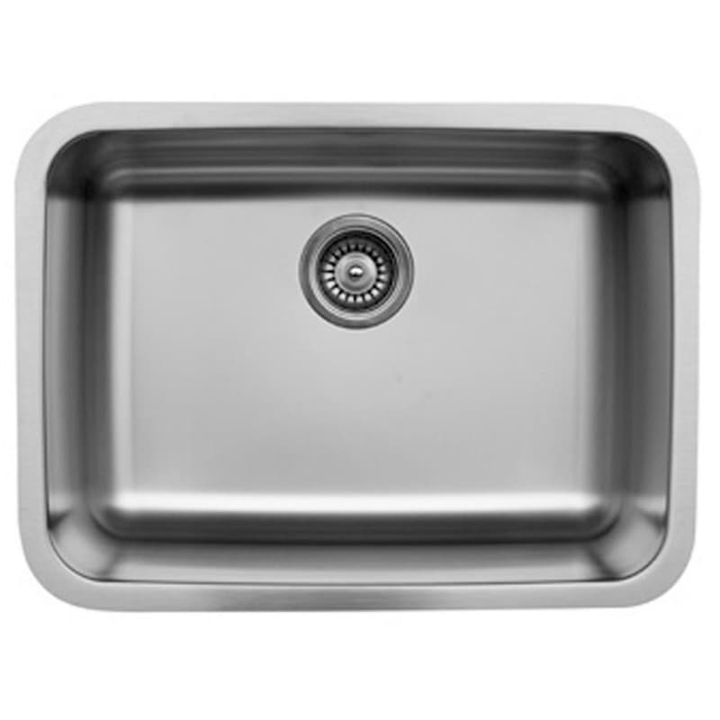 Karran Undermount 24-1/8"W Stainless Steel Undermount Kitchen Sink Single Bowl, 18 Gauge - U-2418