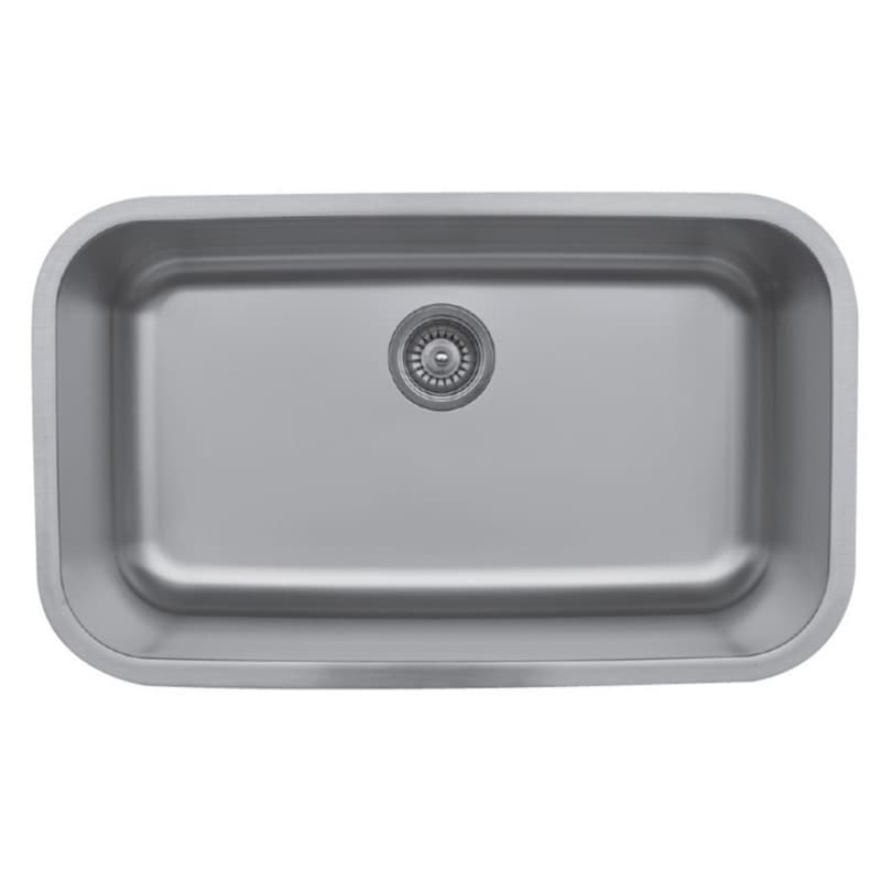 Karran Undermount 30-1/2" Single Bowl Stainless Steel Kitchen Sink, Undermount, , U-3018