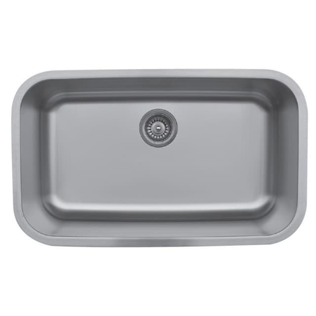 Karran Undermount 30-1/2"W Stainless Steel Undermount Kitchen Sink Single Bowl, 18 Gauge - U-3018