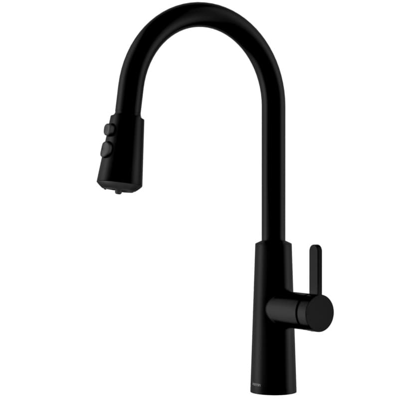 Karran Elmsworth ADA Single Handle Pull-Down Kitchen Faucet, Matte Black, KKF760MB