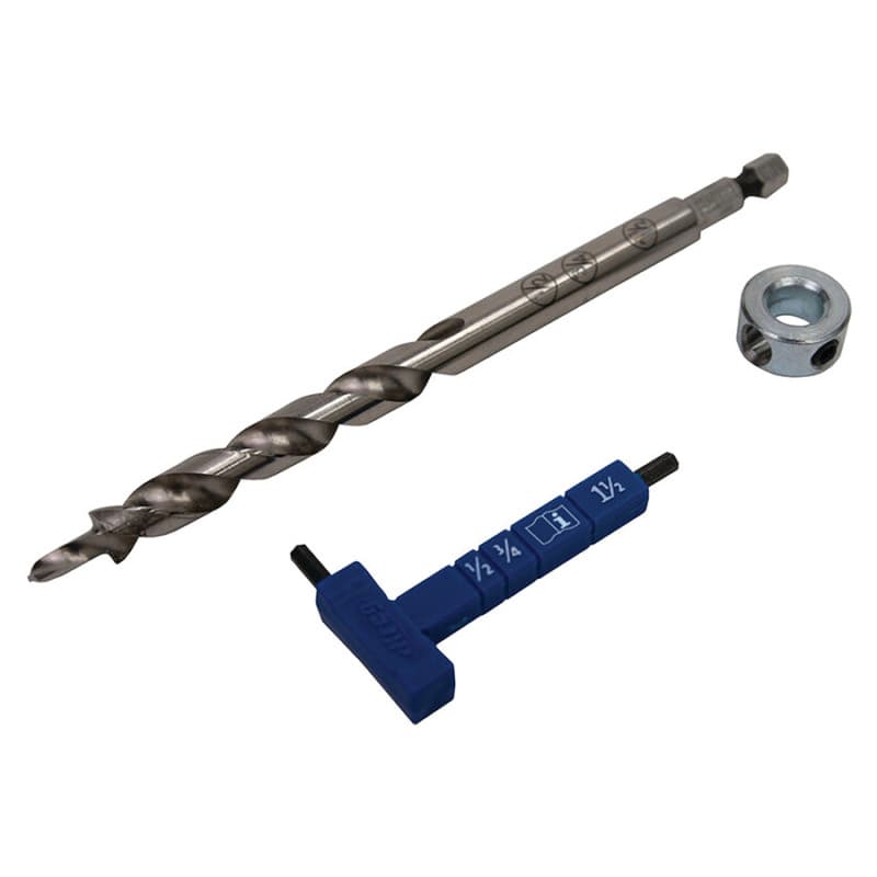 Replacement Drill Bits Easy-Set Pocket-Hole Drill Bit with Stop Collar and Wrench