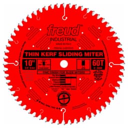 Thin Kerf Sliding Compound Miter Saw Blade 10" Dia., 60 Teeth