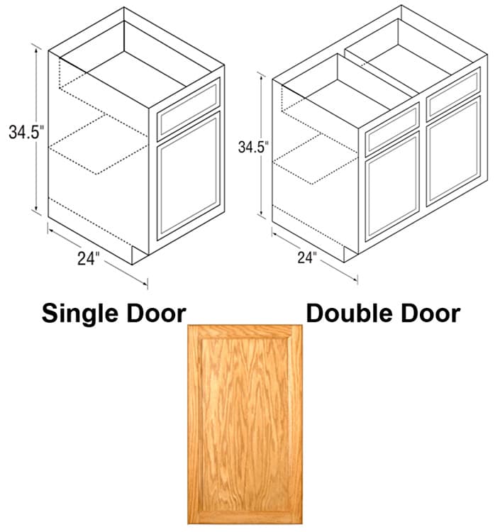 Kitchen Kompact 15"W x 34-1/2"H x 24"D Chadwood Base Cabinet, Recessed Panel - CW15B