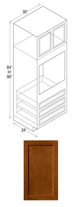 Kitchen Kompact 30"W x 84"H x 24"D Glenwood Oven Cabinet, Recessed Panel - GW30OU