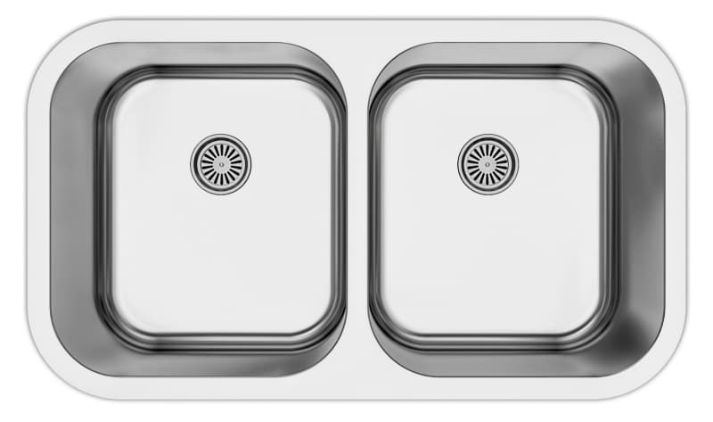 Karran Profile 31-1/2" 50/50 Double Bowl Stainless Steel Kitchen Sink, Undermount, , PU51-N20