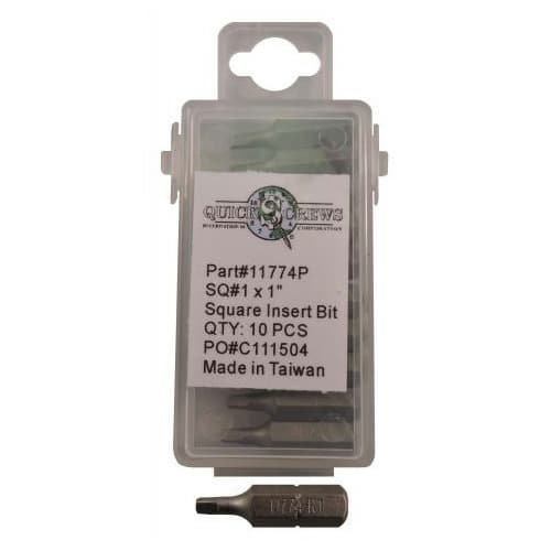 Quickscrews #1 x 1" Square Drive Insert Bit