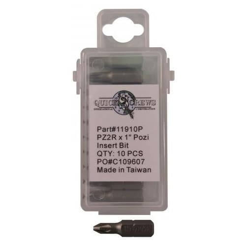 Quickscrews #2 x 1 inch Pozidriv Reduced Insert Bit