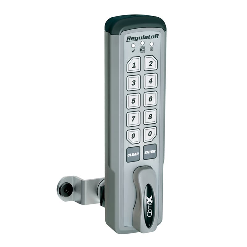 CompX National Electronic Push Button Cabinet Lock, 15/64" Maximum Material Thickness with Vertical Mount, Manual Version - REG-M-V-1