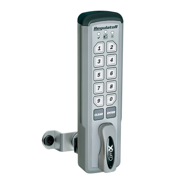 CompX National Electronic Push Button Cabinet Lock, 15/64" Maximum Material Thickness with Vertical Mount, Manual Version - REG-M-V-1