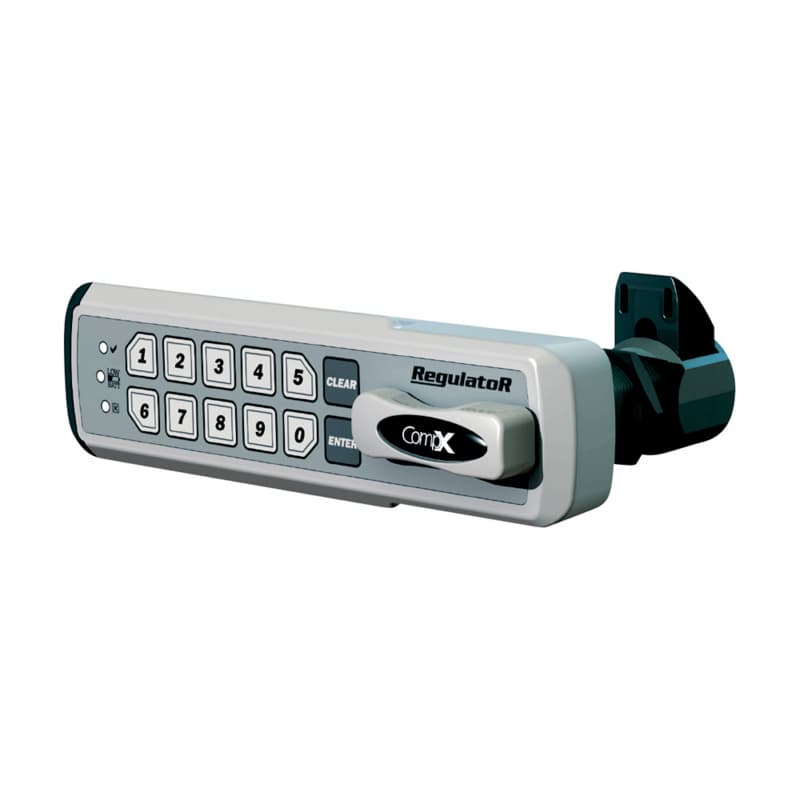 CompX National Electronic Push Button Cabinet Lock, 1-7/16" Maximum Material Thickness with Horizontal Left Hand Position - REG-S-L-5