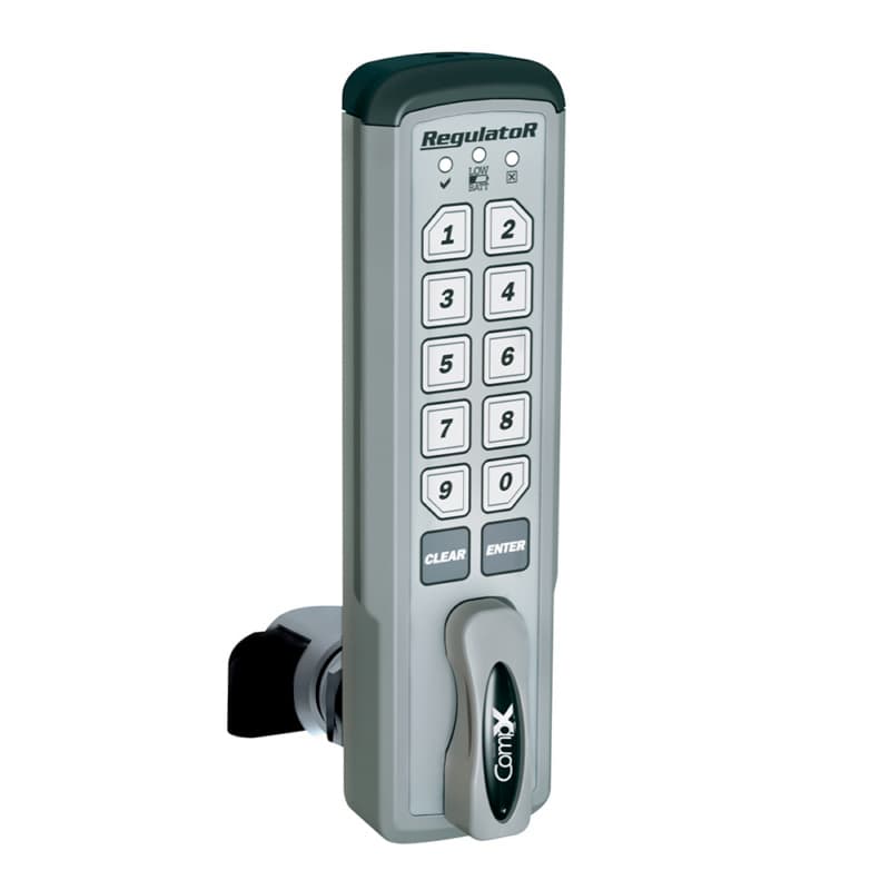 CompX National Electronic Push Button Cabinet Lock, 1-7/16" Maximum Material Thickness with Vertical Mount, Self Locking - REG-S-V-5