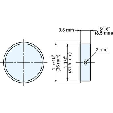 Recessed Pull, 26 mm, Satin Pulls
