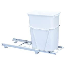 Rev-A-Shelf RV 10-15/32" White Bottom Mount Waste Pullout with 1-35 Quart White Bin Standard, RV-12PB