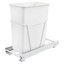 Rev-A-Shelf RV 9-1/2" White Bottom Mount Waste Pullout with 1-30 Quart White Bin Standard, RV-9PB S