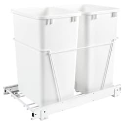Rev-A-Shelf Double 35 QT Door-Mount Waste Container Pullout, Full-Extension, White