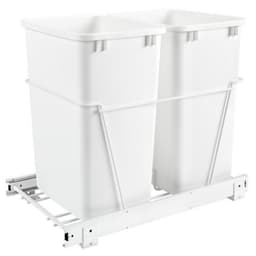 Rev-A-Shelf RV 14-7/32" Bottom Mount Waste Pullout with 2-35 Quart White Bins Standard, RV-18PB-2