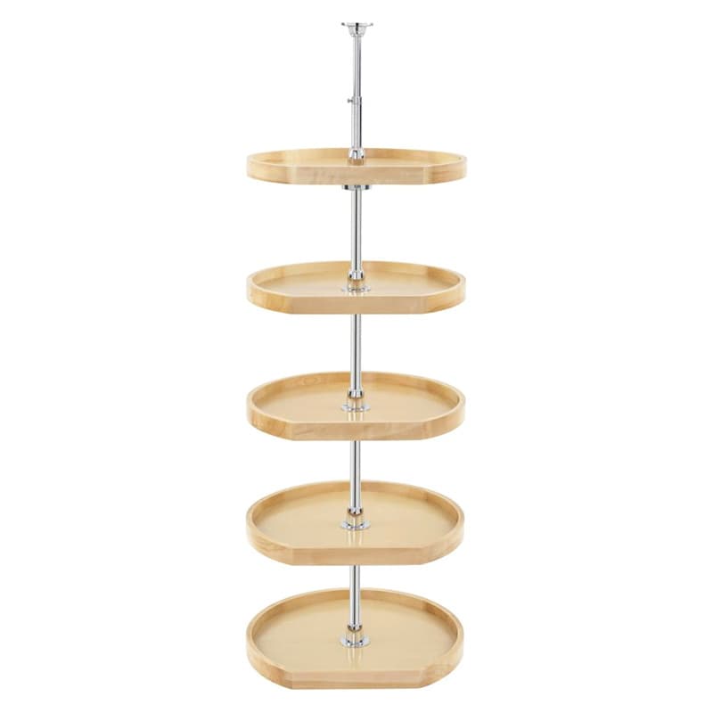 Rev-A-Shelf 4265 Series 20"D x 52"-62"H Maple D-Shape Lazy Susan, Independently Rotating 5 Shelves - 4265-20-50