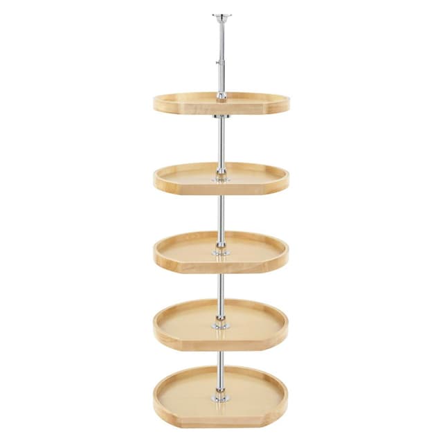 4265 Series Wood D-Shape 5 Shelf Lazy Susan, No Shaft, Rev-A-Shelf