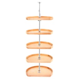 Rev-A-Shelf 4265 22" D Maple D-Shape Lazy Susan Independently Rotating, Trays Only, Bulk Pack of 5, 4265-22-52