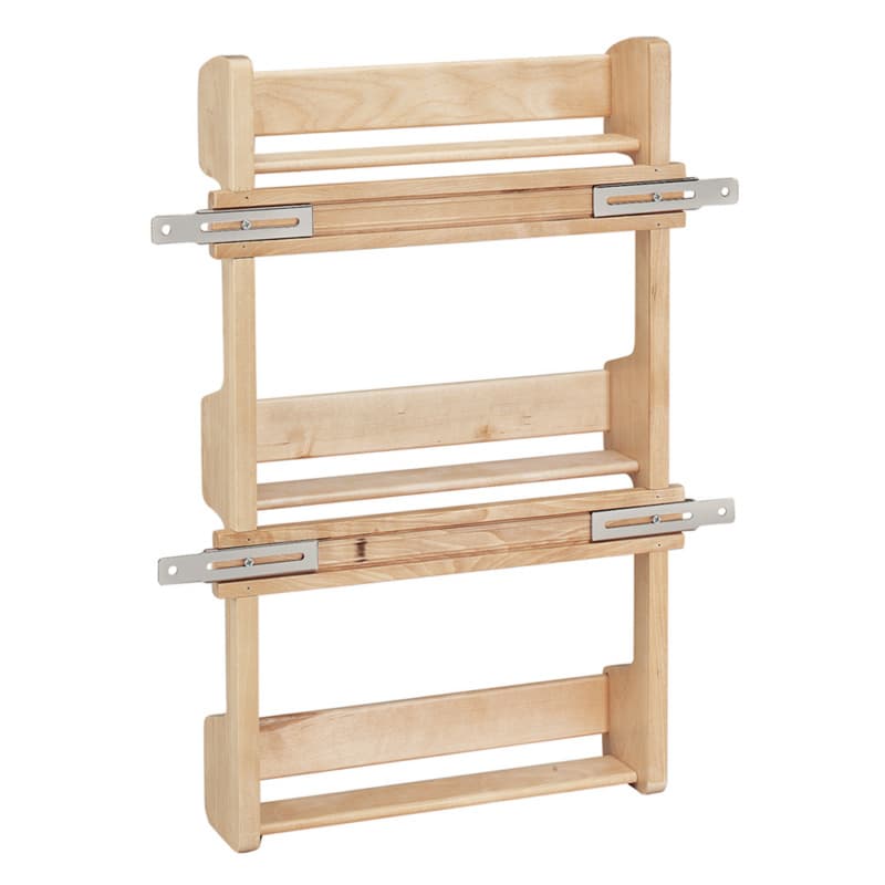Rev-A-Shelf 4SR Series Door Mount Spice Racks Natural Maple 13-1/2"Wx21-1/4"H, 3 Shelves - 4SR-18
