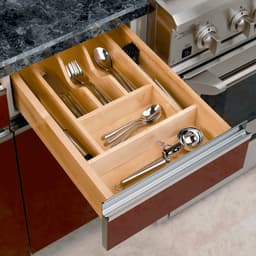 Rev-A-Shelf 4WCT Series 14-5/8"Wx22"Dx22-7/8"H Maple Cutlery Tray Insert, -4WCT-1