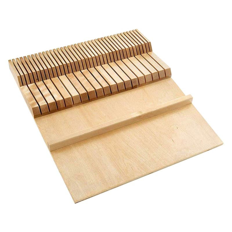 Rev-A-Shelf 4WDKB Series 18-1/2"Wx22"Dx2"H Maple Knife Block Drawer Insert, -4WDKB-1