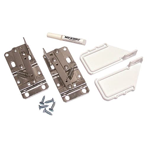 Slim Line Pivot Hinges & End Caps for Slim Depth Tip-Out Trays, Almond