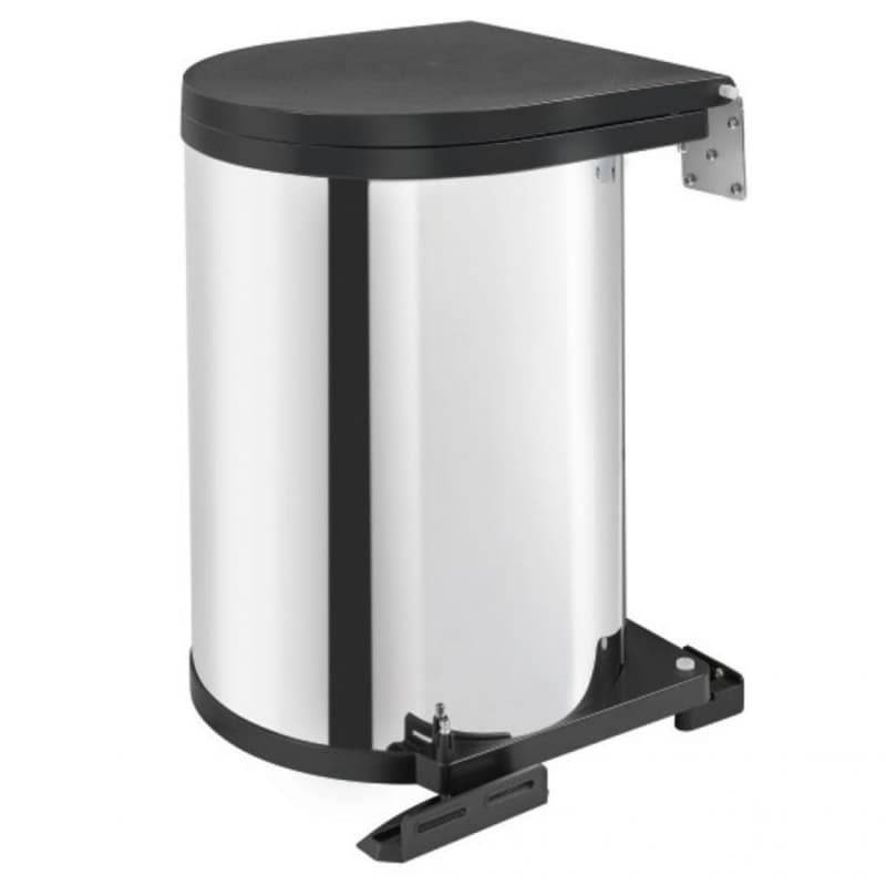Rev-A-Shelf 15 Liter Pivot-Out Waste Container for 14-3/4" Cabinet Opening, Stainless Steel