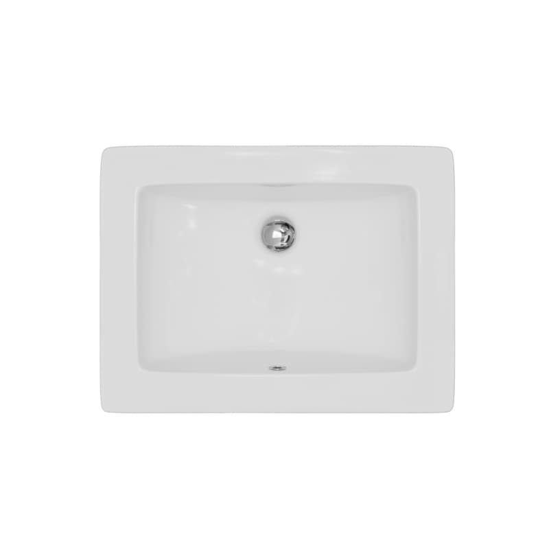 Karran Vitreous China Gloss White 23-1/4"L x 17-1/8"W Vanity Sink Top Mount, Single Bowl - VC-205-WH