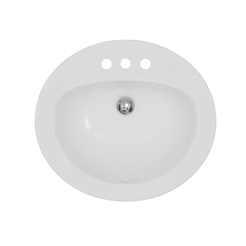 Karran Vitreous China Gloss White 20-7/8"L x 17-7/8"W Vanity Sink Top Mount, Single Bowl - VC-207-WH