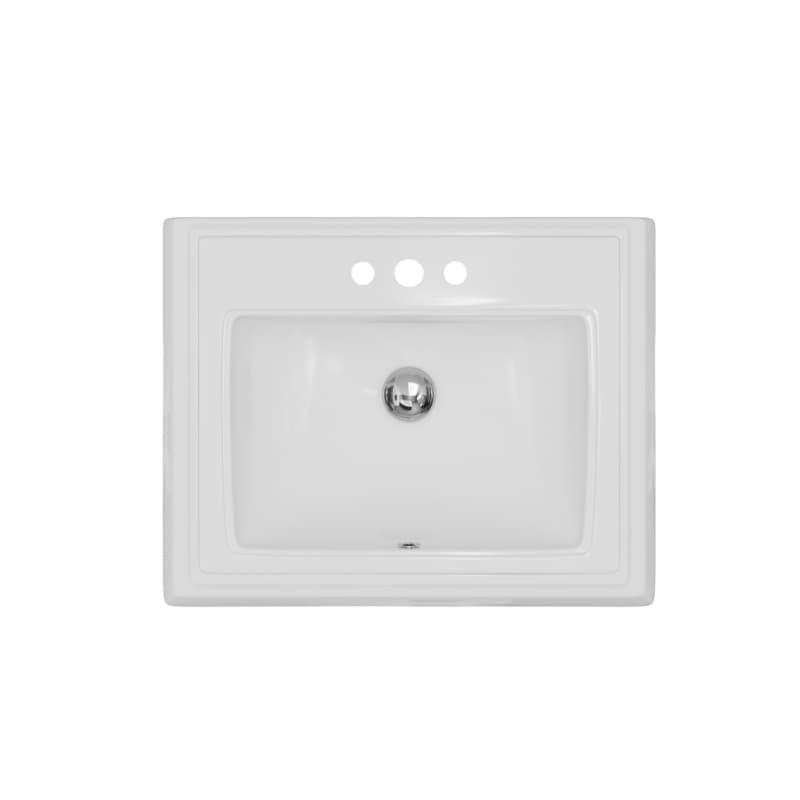 Karran Vitreous China Gloss White 23"L x 18-1/4"W Vanity Sink Top Mount, Single Bowl - VC-208-WH