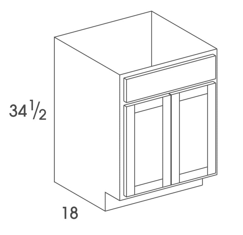 Wolf 30" x 18" x 32-1/2" Vanity Sink Base, Waverly White, 3950664