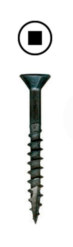 Würth #8 x 1" Flat Head Assembly Screw Square Drive - Type 17 Auger Point Coarse Thread Black, 3670000093961 1000 - 1000/Box