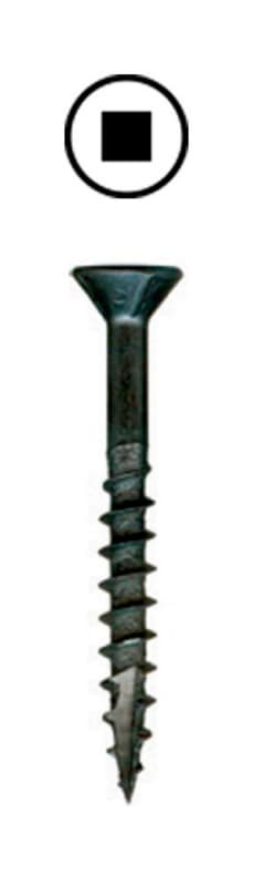 Würth #8 x 1" Flat Head Assembly Screw Square Drive - Type 17 Auger Point Coarse Thread Black, 367000009396111000 - 11000/Box