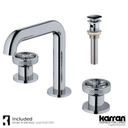 Karran Tryst Bathroom Faucet, 3-Hole w/Knob Lever Chrome - KBF466C
