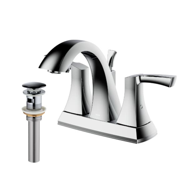 Karran Randburg Double Handle Bathroom Faucet, Chrome, KBF526C