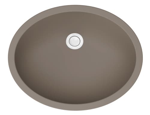 Karran Seamless 19" Single Bowl Quartz Vanity Sink, Undermount, Concrete, Q-306-CN