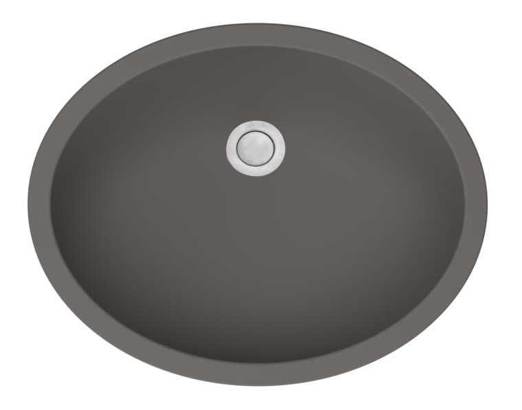 Karran Seamless 19" Single Bowl Quartz Vanity Sink, Undermount, Gray, Q-306-GR
